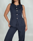 Coordinato gessato Gilet