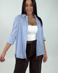 Camicia righe celeste