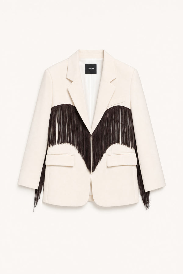 Blazer oversize con frange - LUMINA PANNA