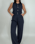 Coordinato gessato Gilet