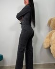 Tuta in denim swaroski