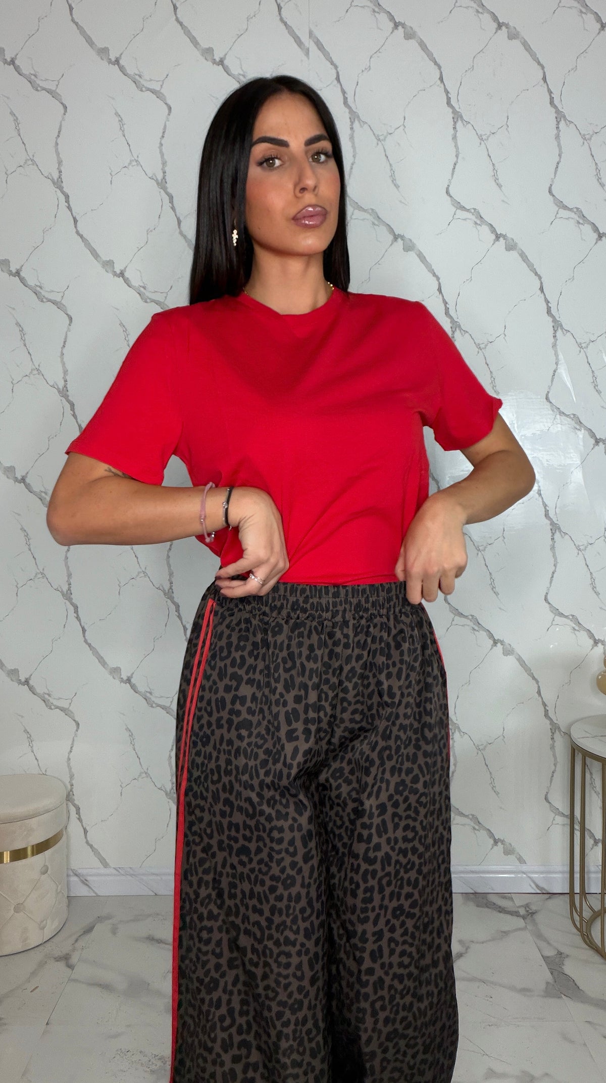 T-shirt basic Lumina rosso - L8869