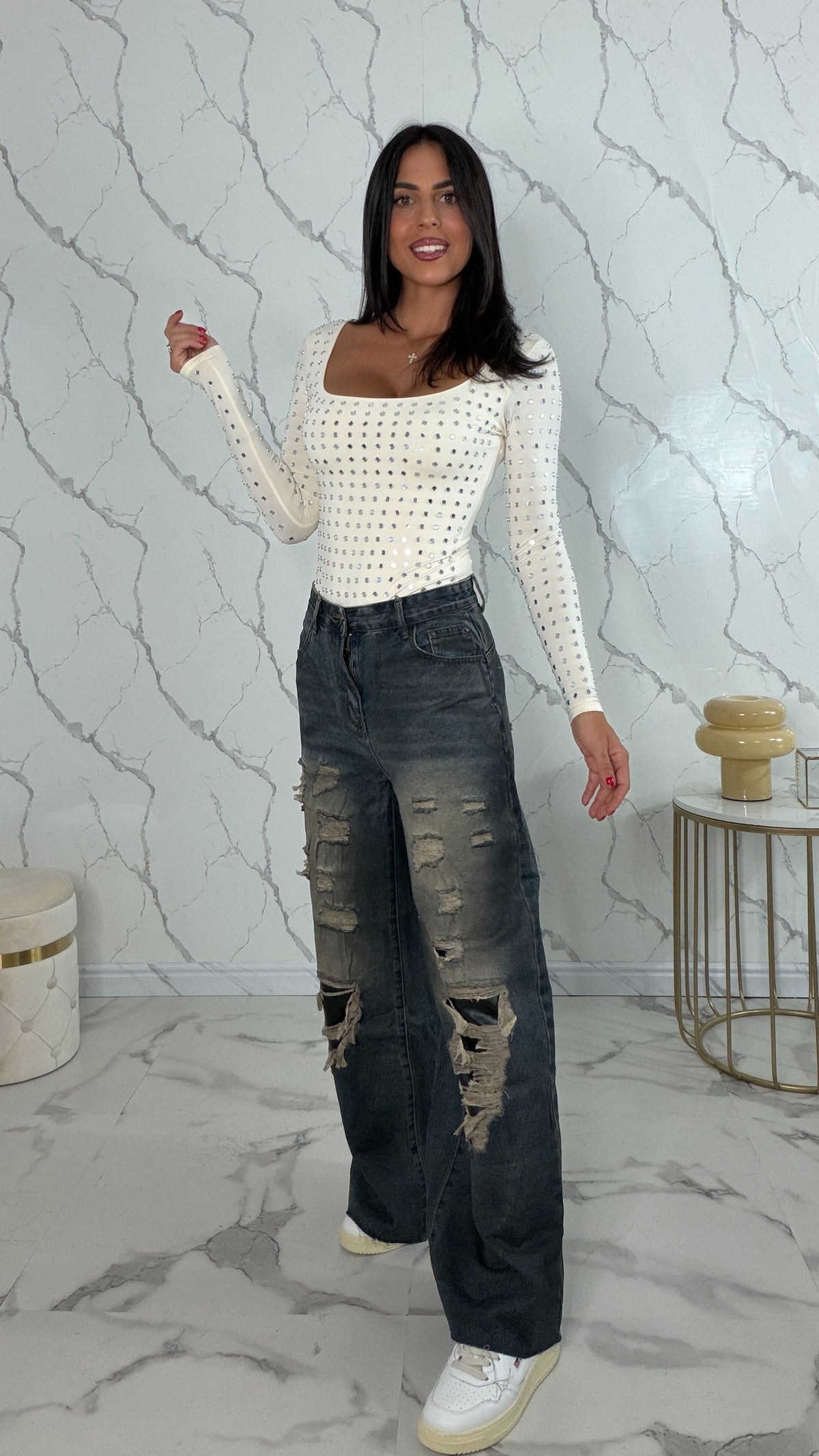 Jeans con strappi Vintage