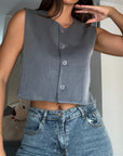 Gilet blazer crop