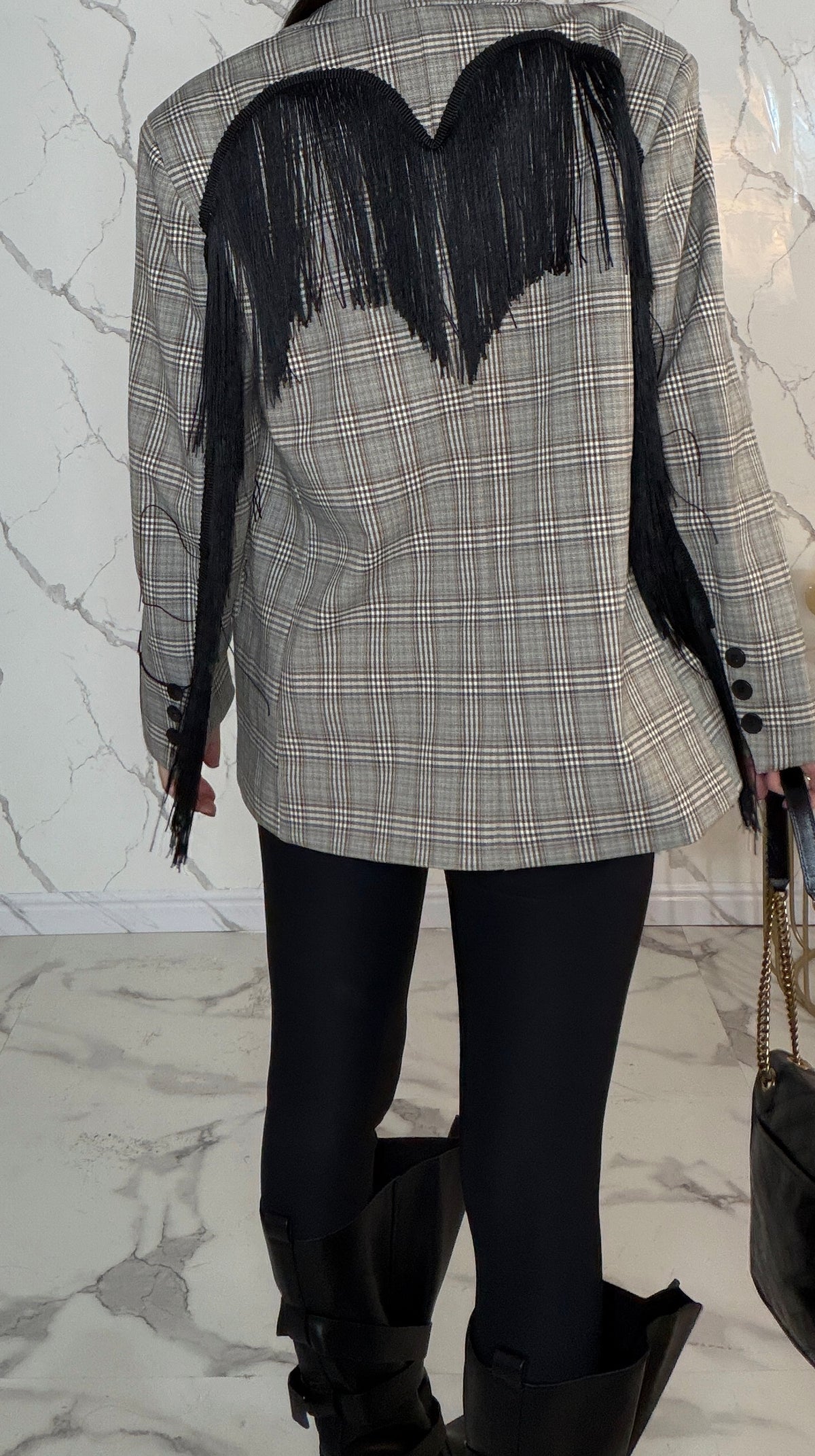 Blazer quadri frange LUMINA - LD5936
