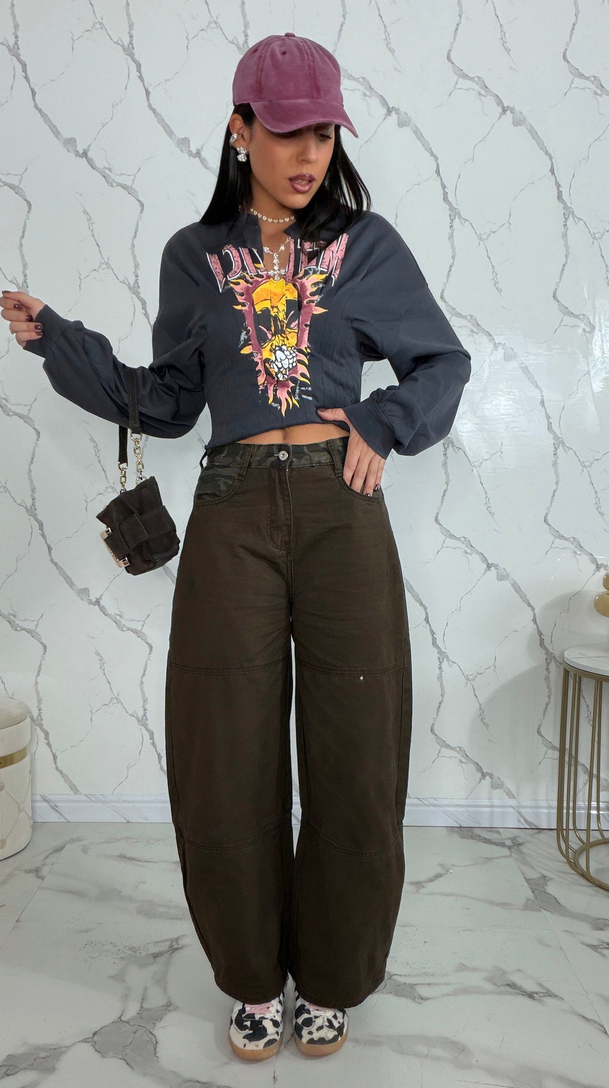 Jeans con dettaglio camouflage - M698