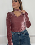 Body chocker in velluto