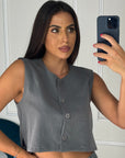 Gilet blazer crop