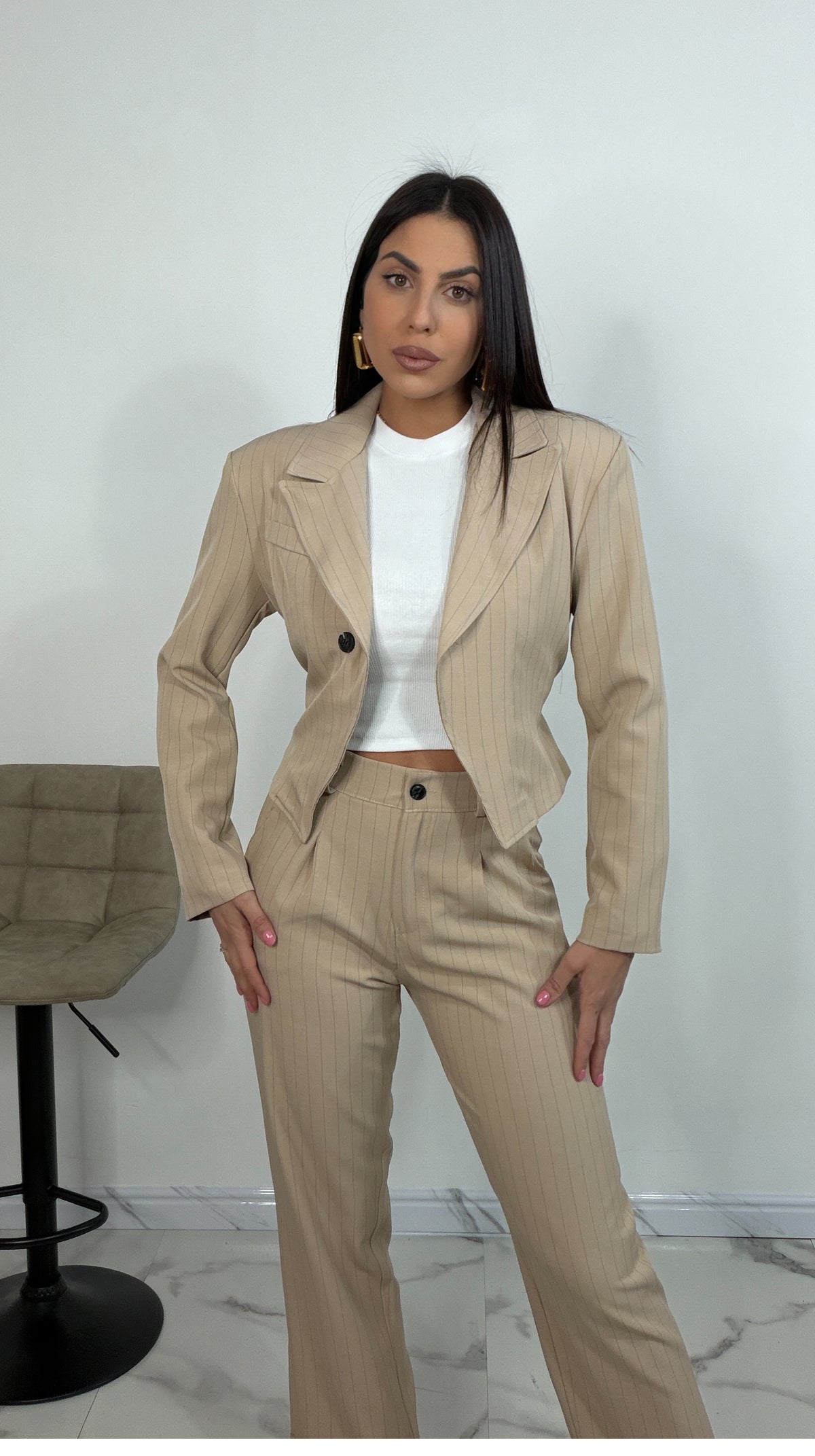 Tailleur gessato - Crop