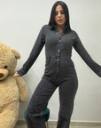 Tuta in denim swaroski
