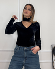 Body chocker in velluto