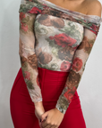 Maglia velata a fiori