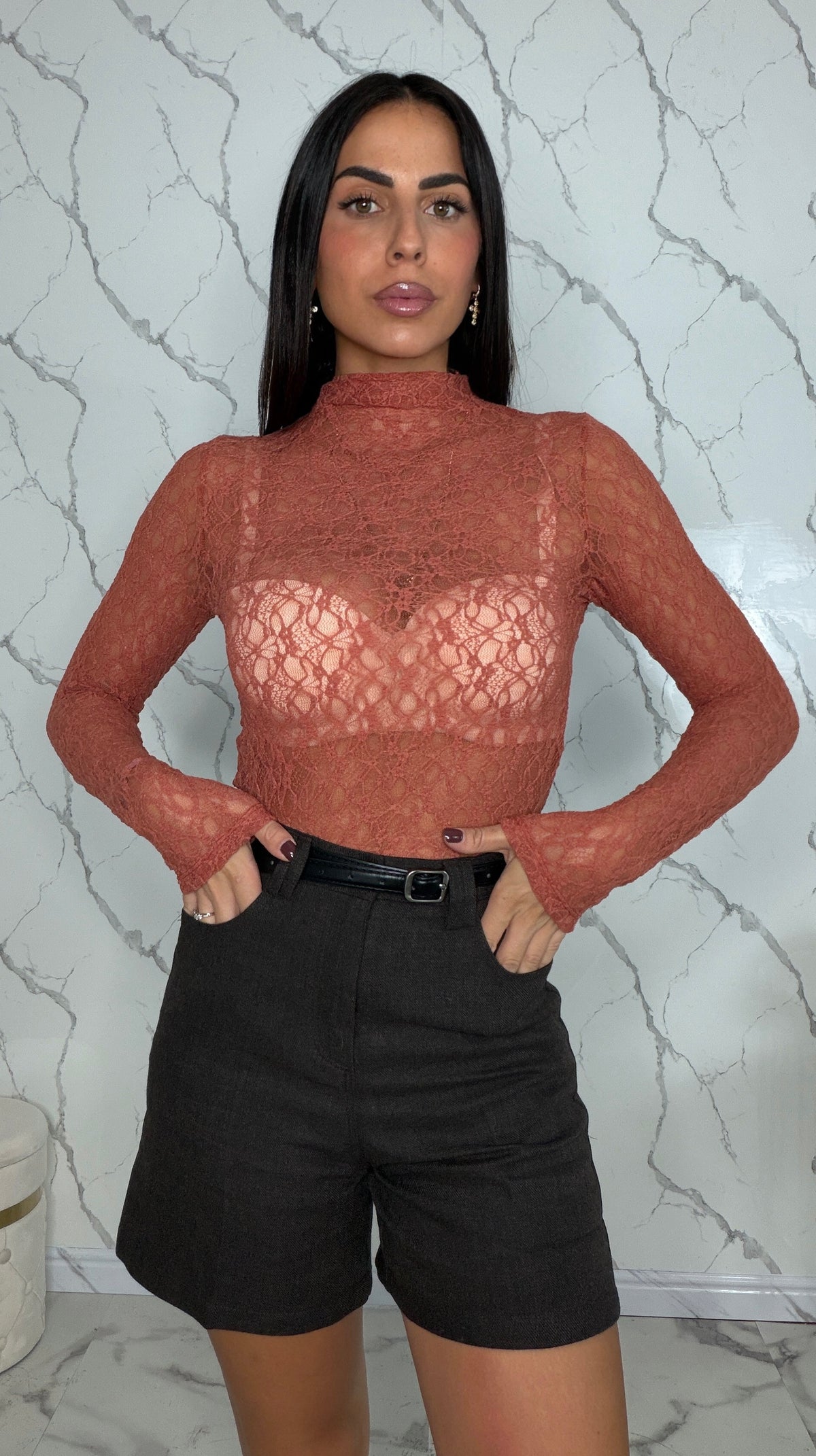 Maglia pizzo elastica- 16834