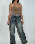 Pantaloni Denim quadretti