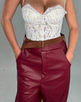 Pantaloni ecopelle