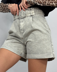 Pantaloncini denim con cintura