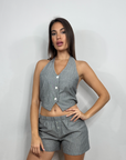 Completo shorts gesso