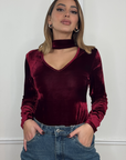 Body chocker in velluto