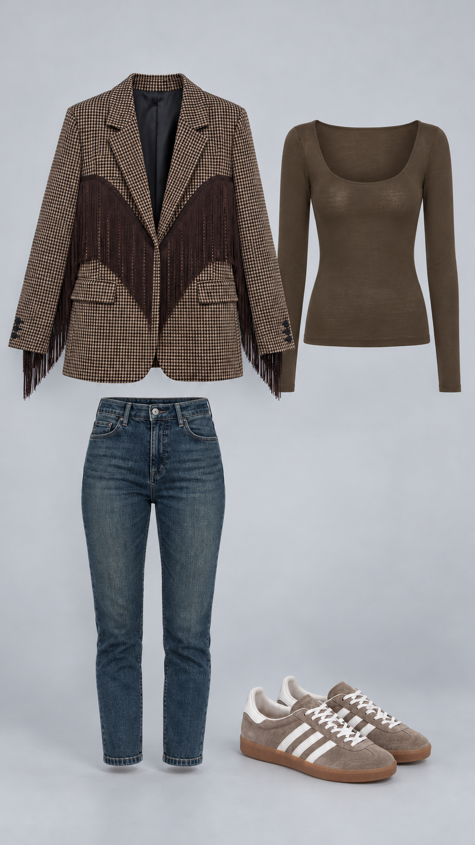 Maglia basic scollo rotondo marrone - 9525
