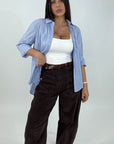 Camicia righe celeste