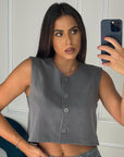 Gilet blazer crop
