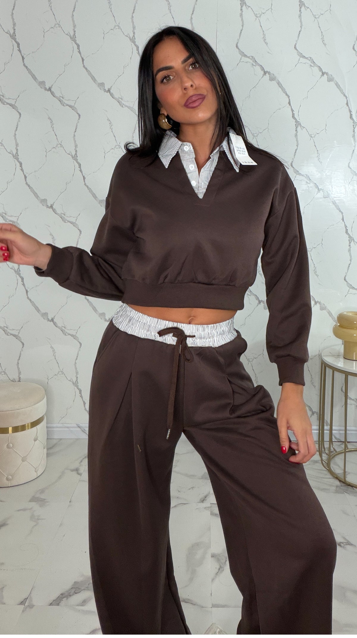 Completo di tuta effetto camicia