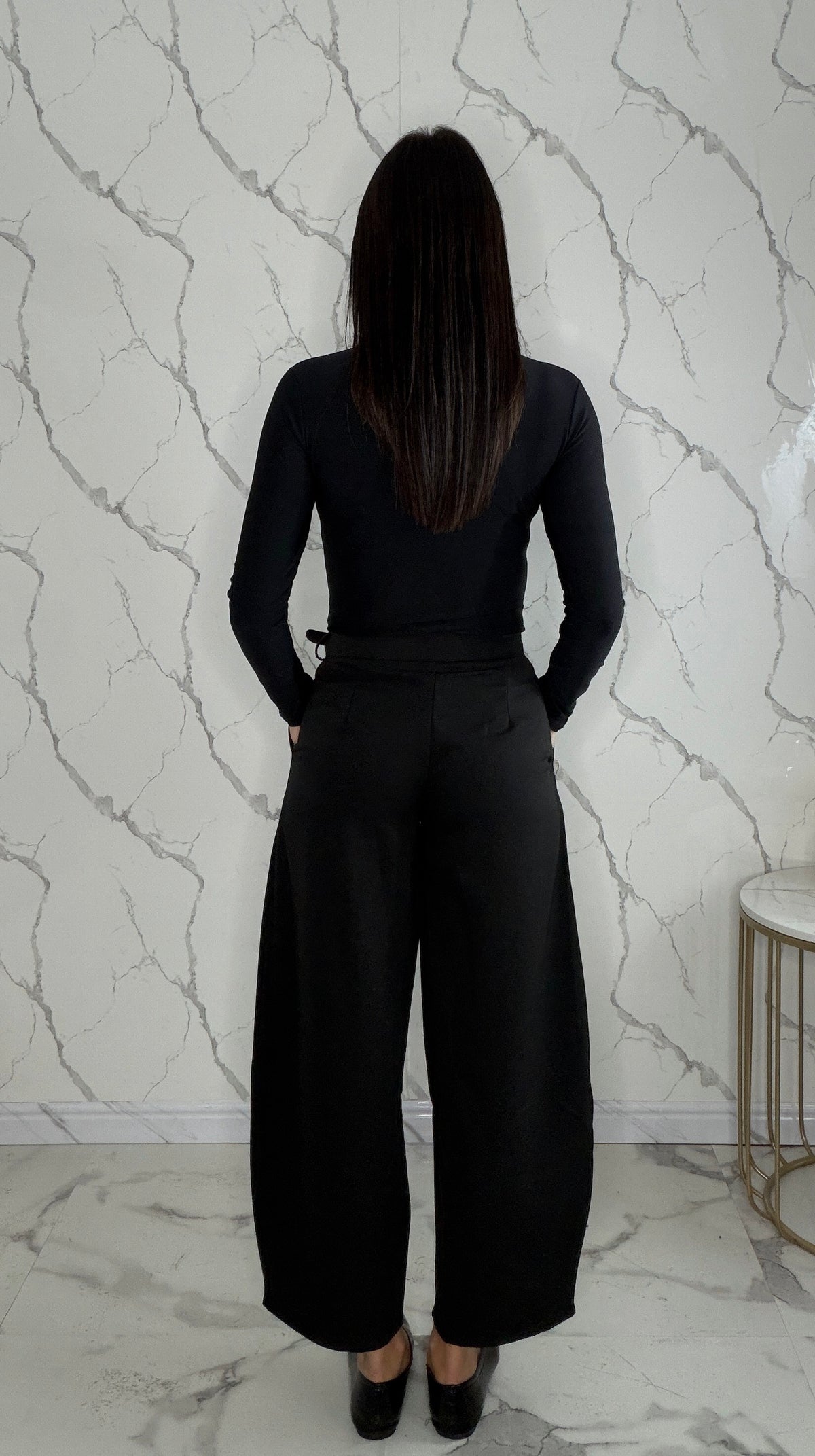 Pantaloni con fibbia Nero 35968