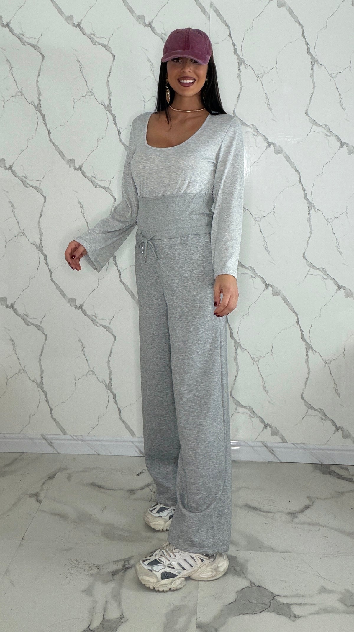 Pantaloni tuta fascia alta Grigio 8345