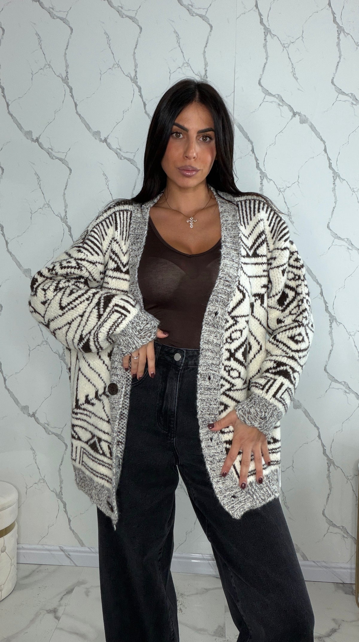 Cardigan burro marrone 26664