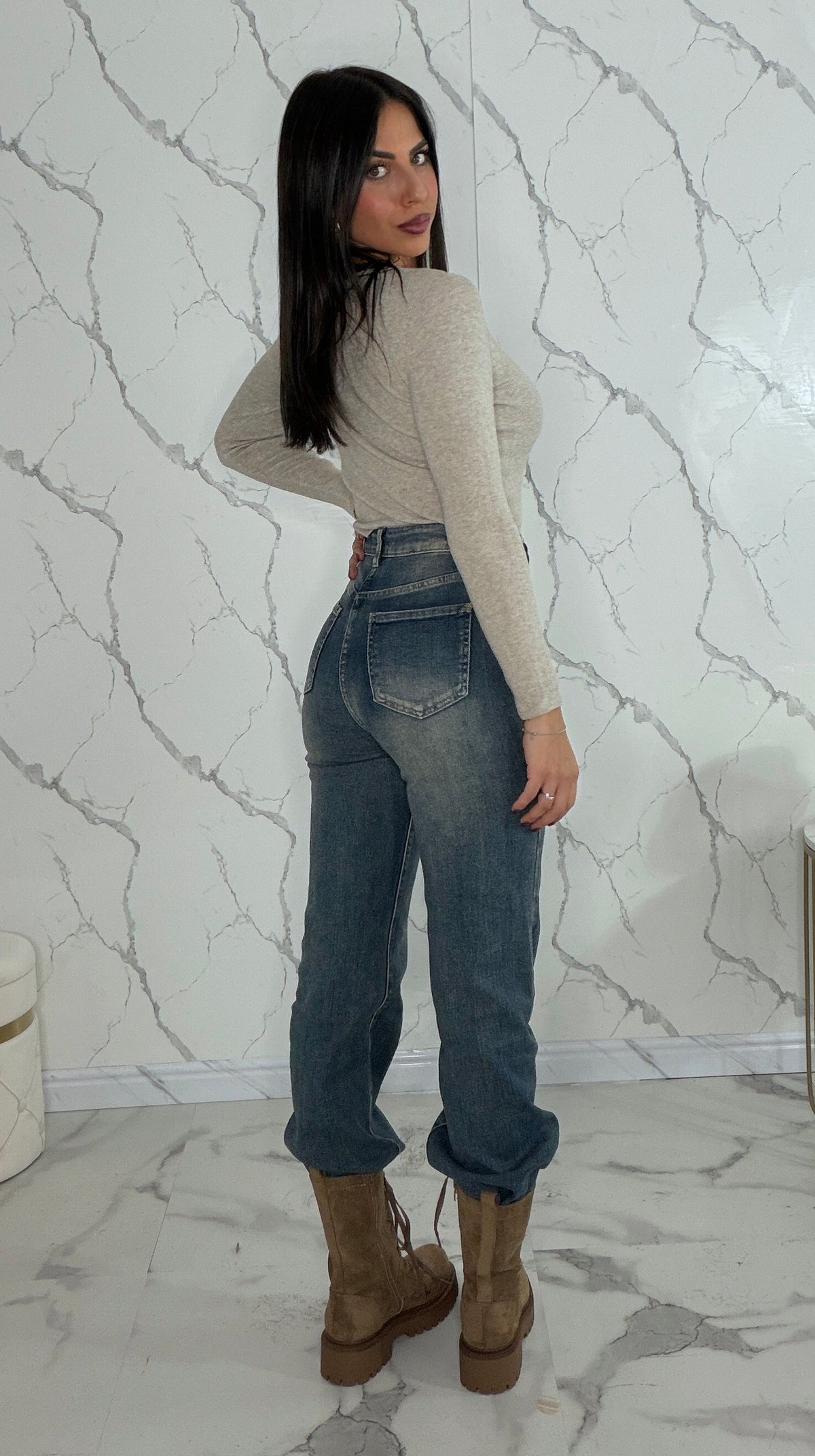 Jeans sfumato gamba dritta  - XJ383