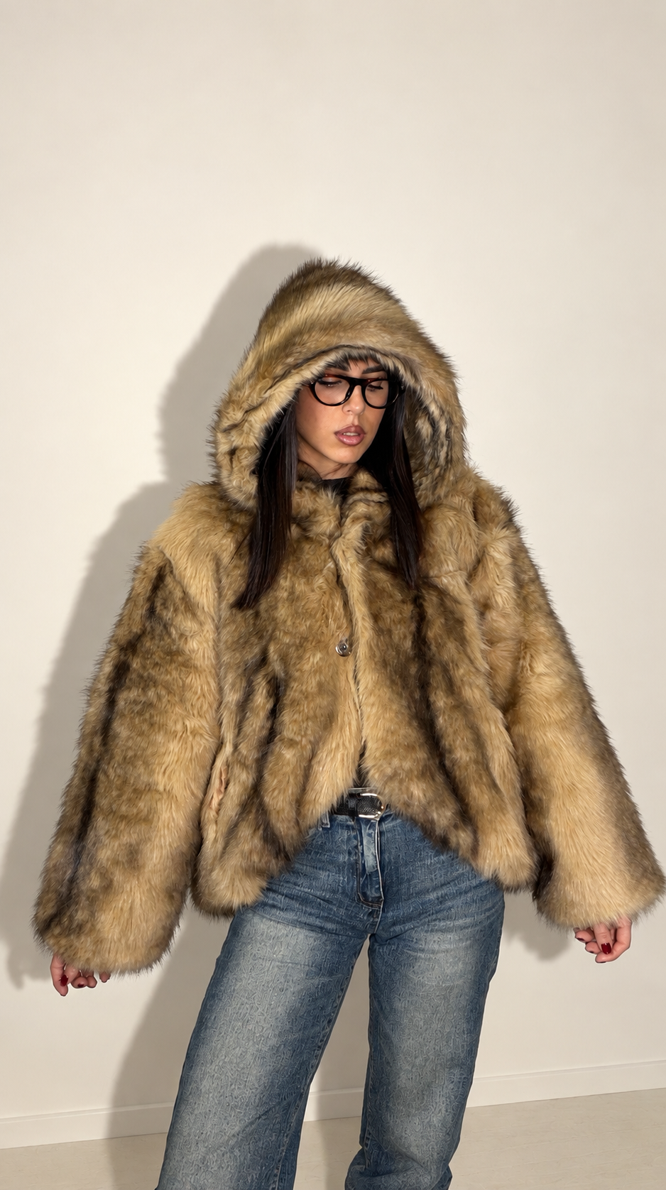 Ecopelliccia camel 651011