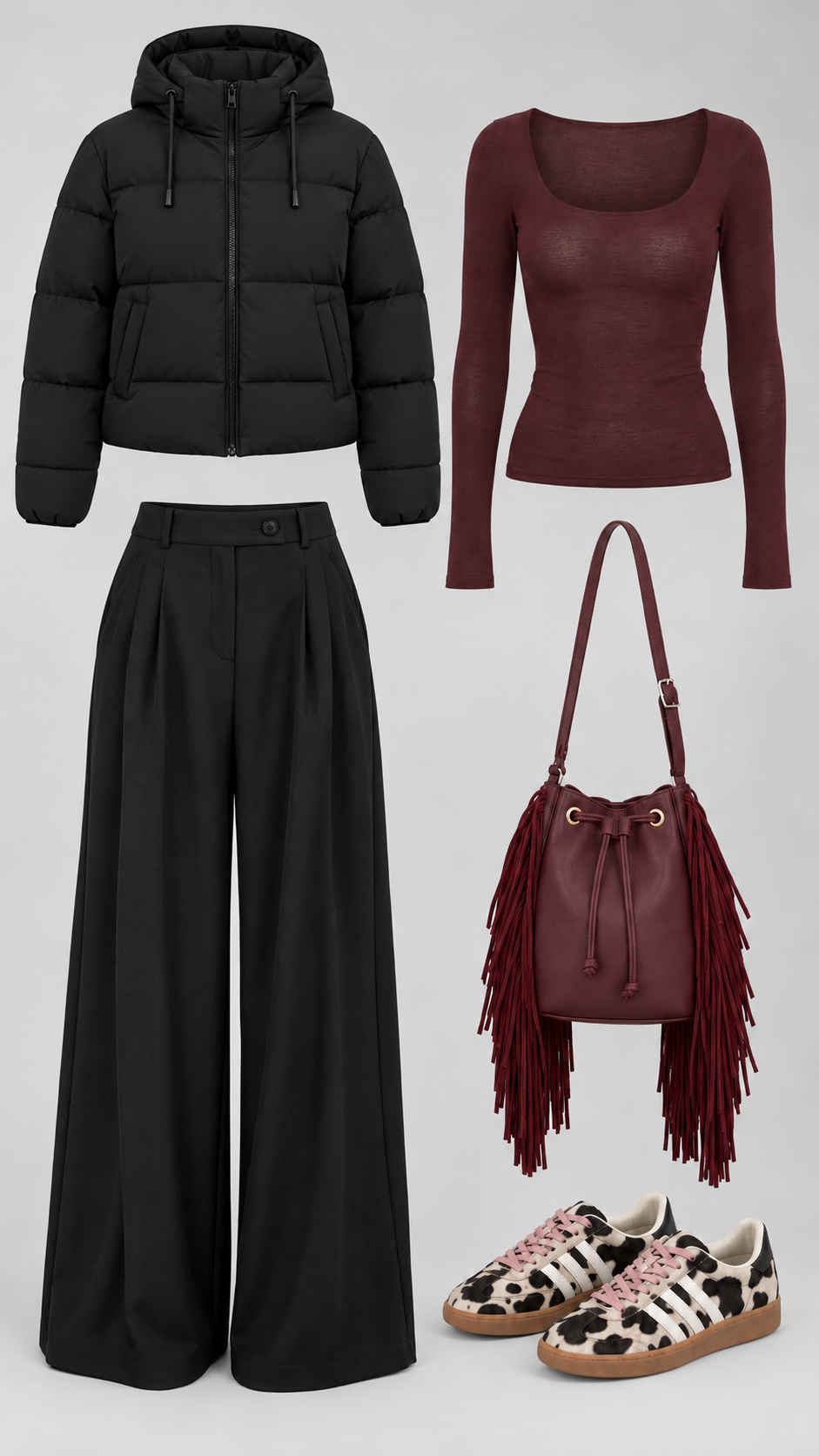 Maglia basic scollo rotondo bordeaux   - 9525