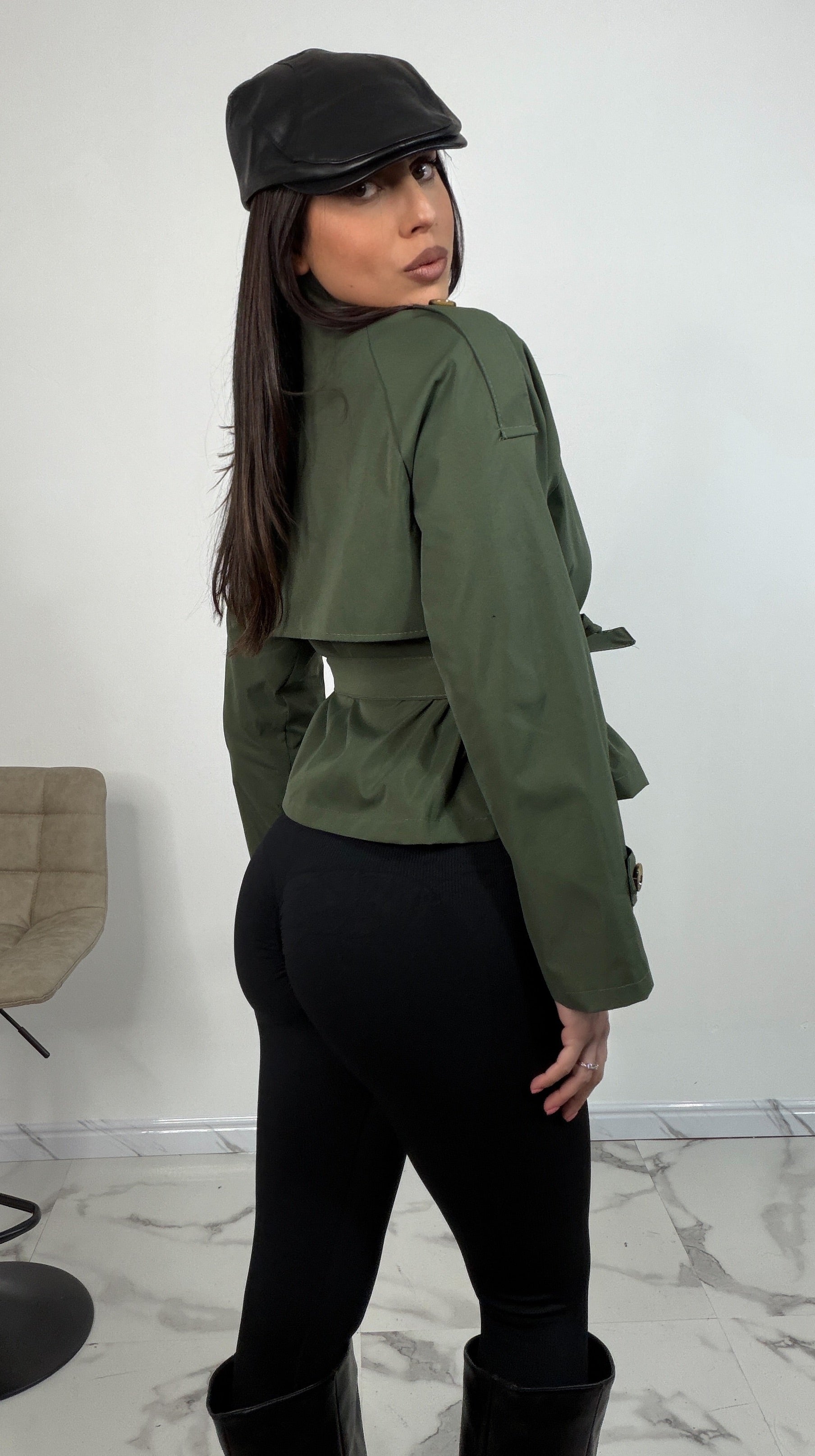 Trench doppiopetto- Verde militare
