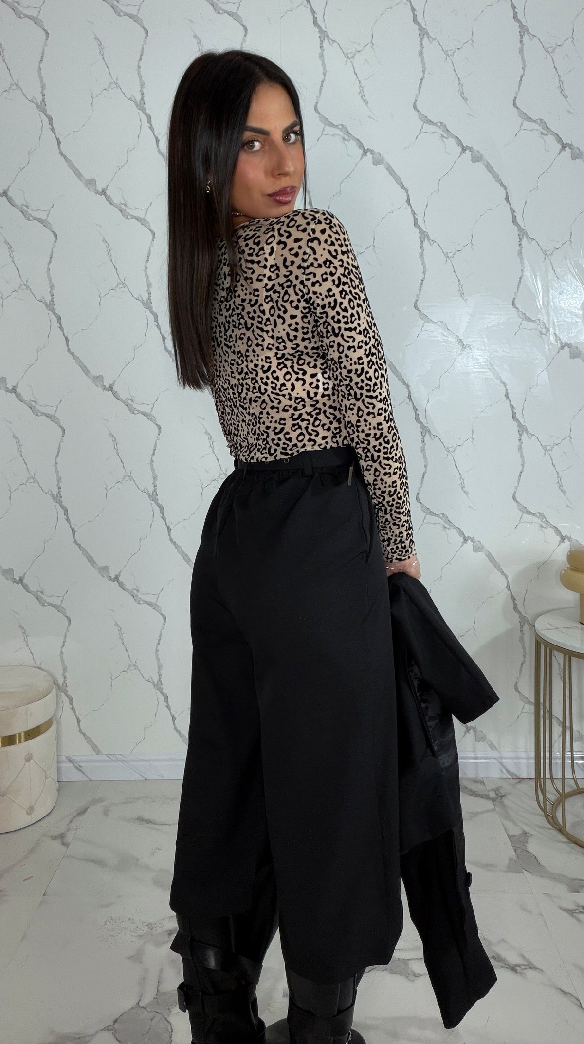 Body animalier scollo quadrato -  16560