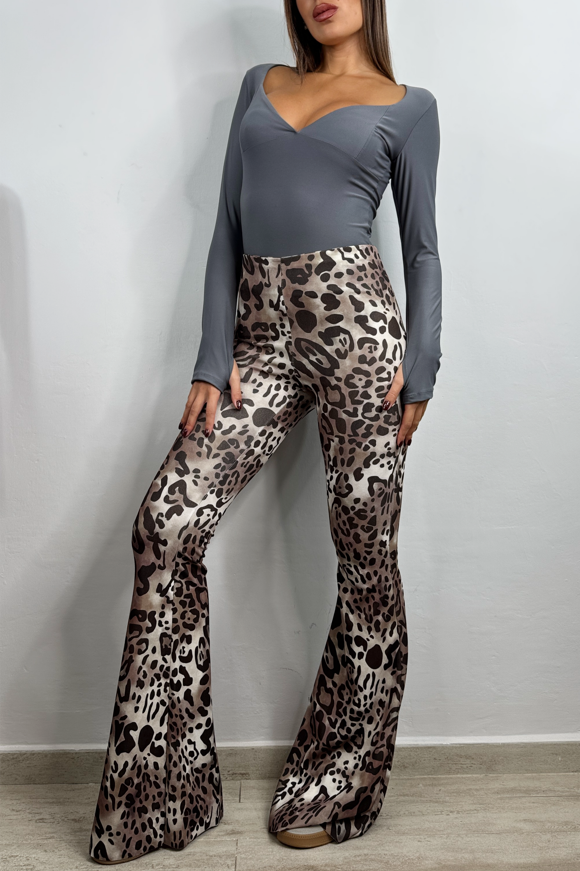 Pantaloni maxi zampa Leo