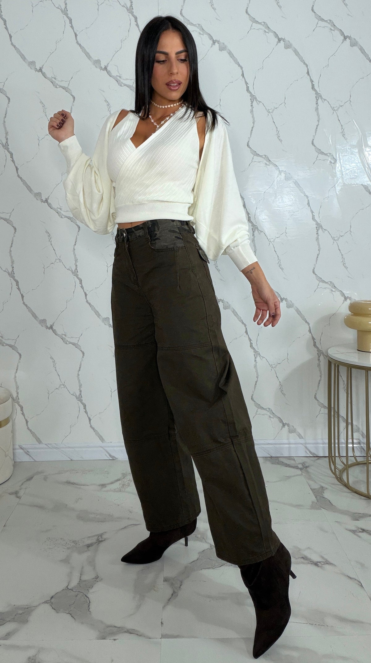 Jeans con dettaglio camouflage - M698