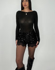 Shorts Paillettes con pizzo