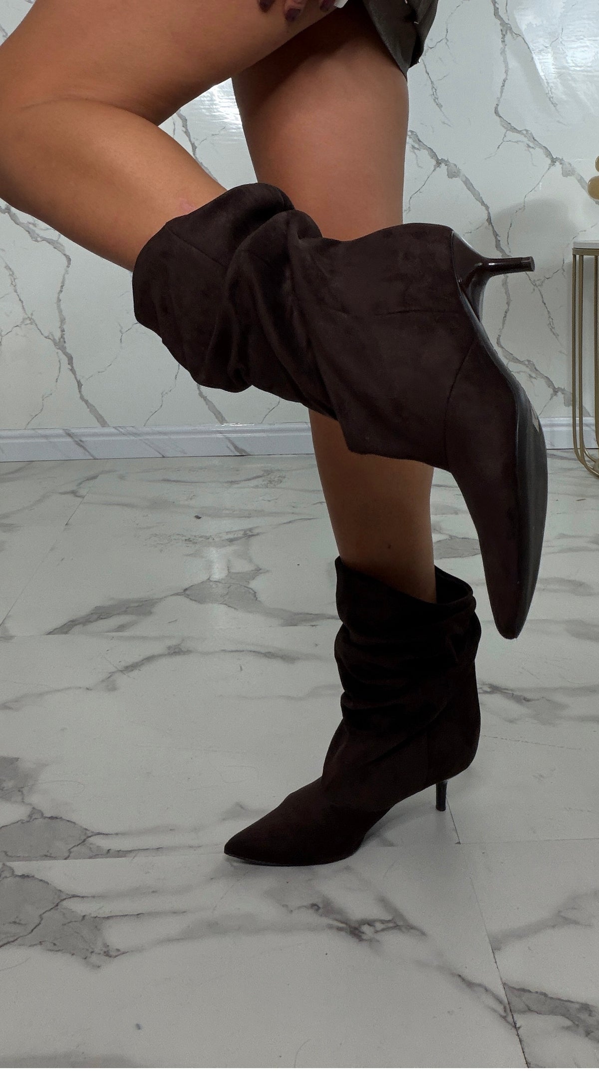 Stivali slouchy eco camoscio