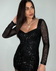Abito con paillettes corpetto