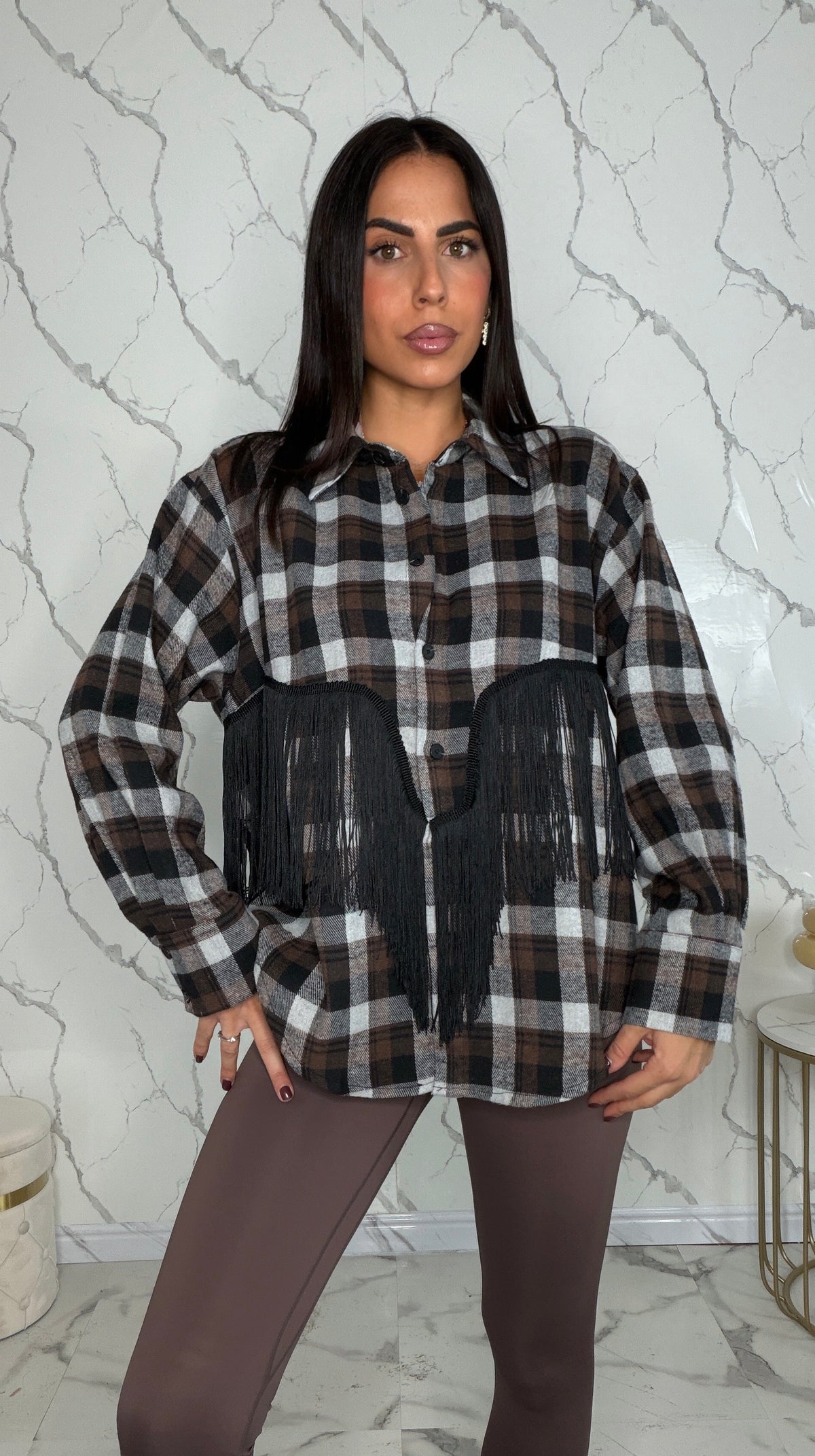 Camicia quadri frange LD6254