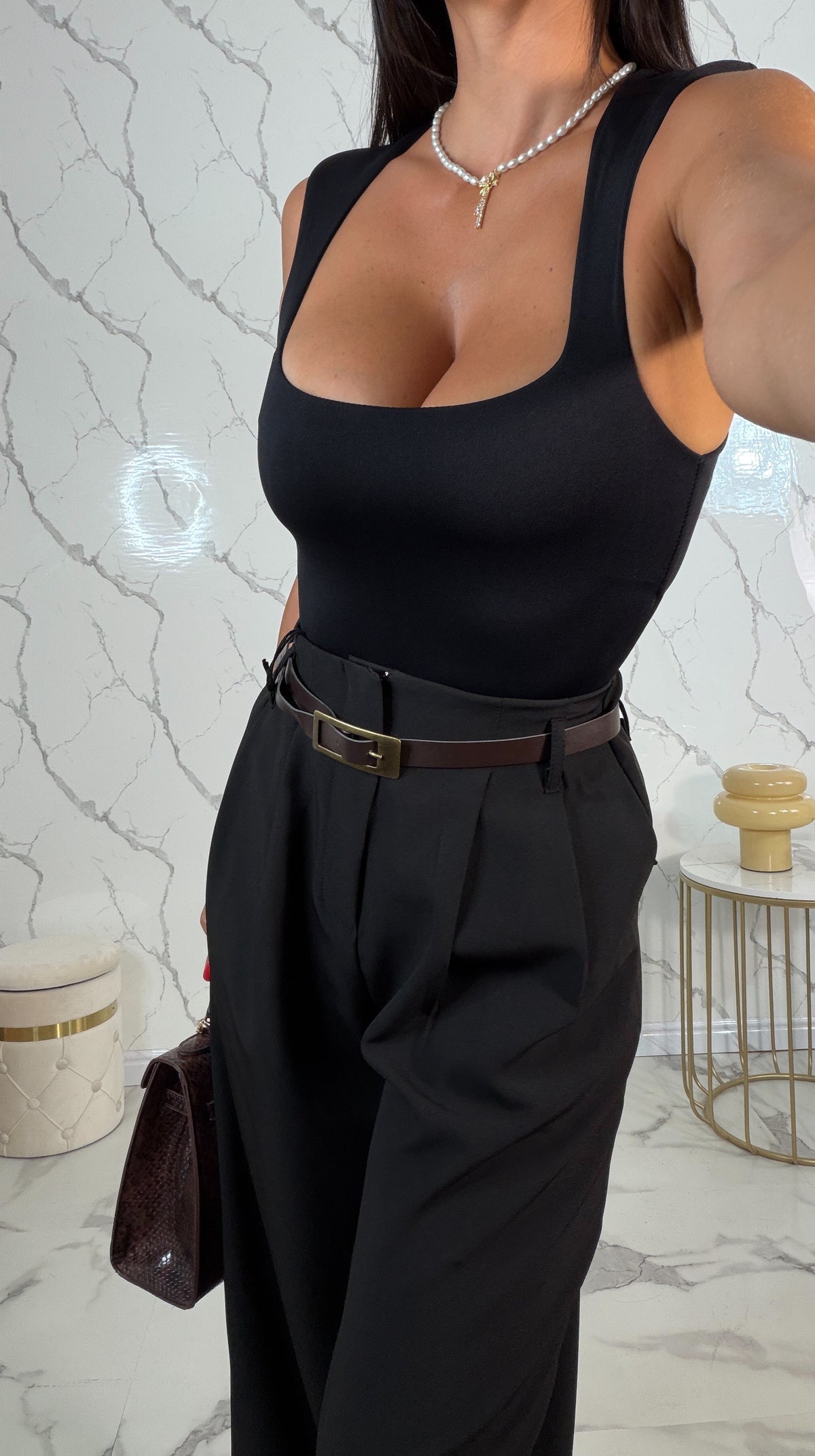 Body con spalline imbottite - Lucilla