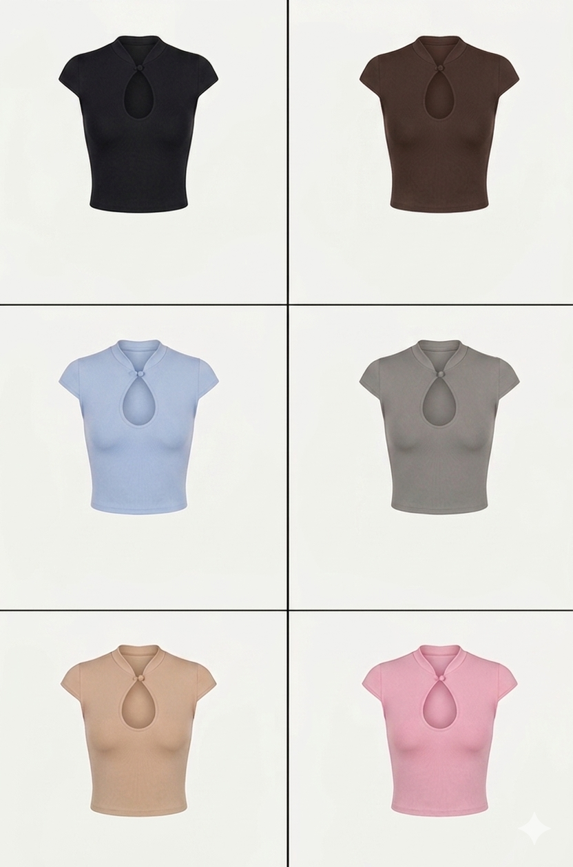T-shirt scollo goccia