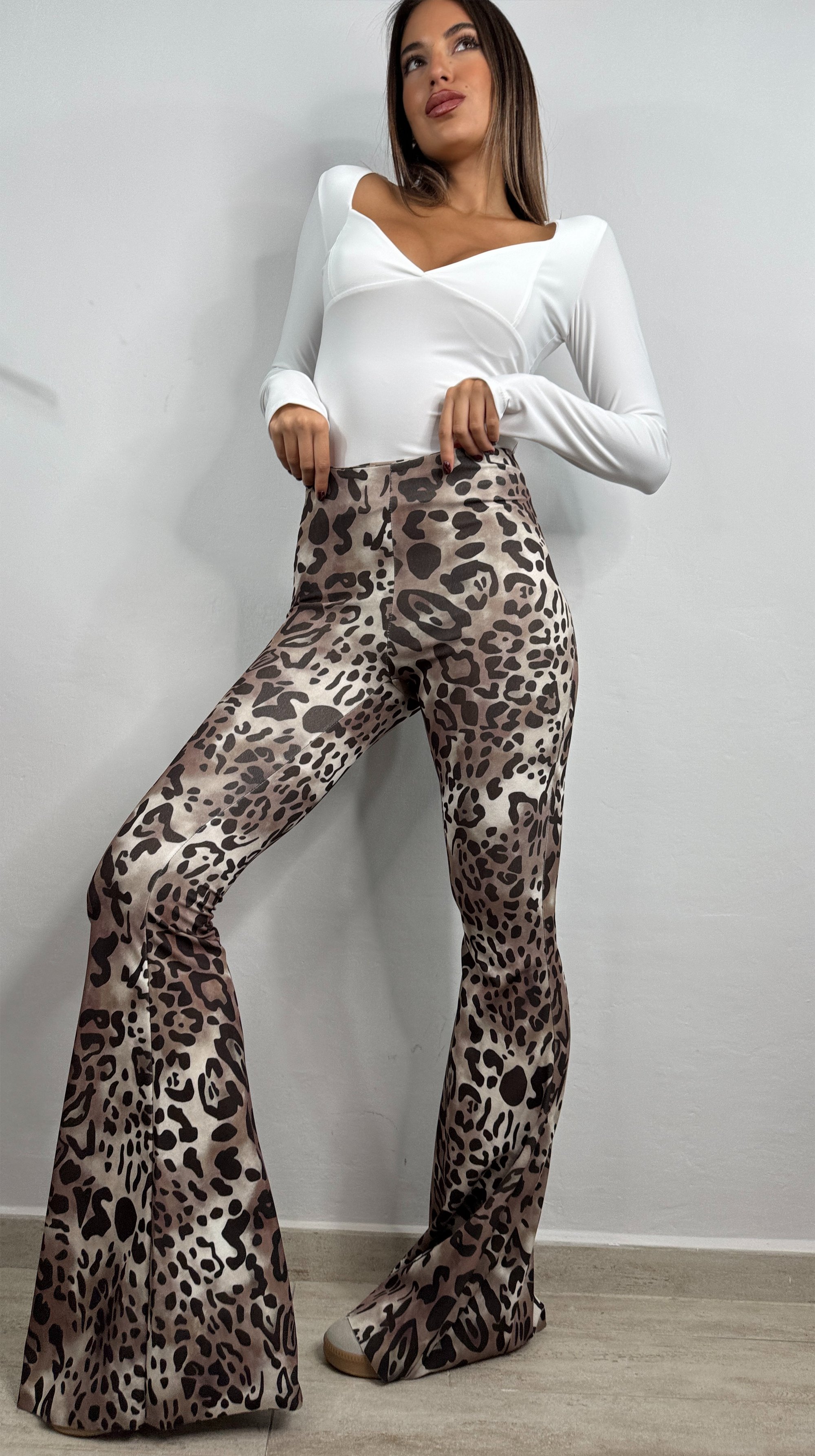 Pantaloni maxi zampa Leo