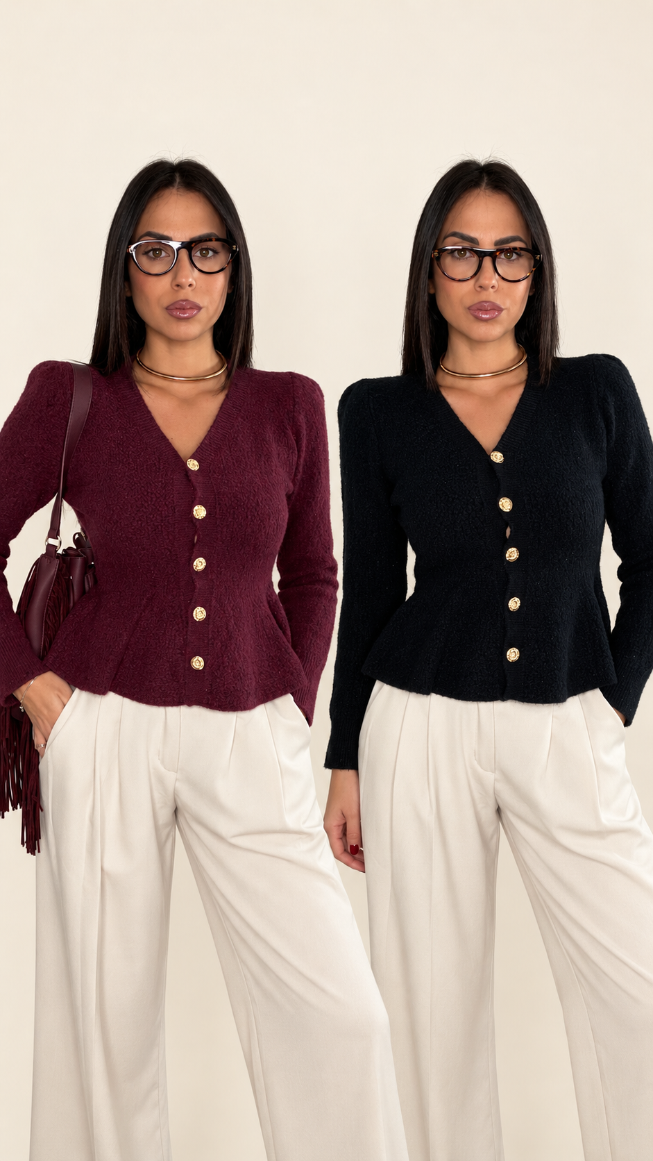 Cardigan spalline sbuffo LPU806