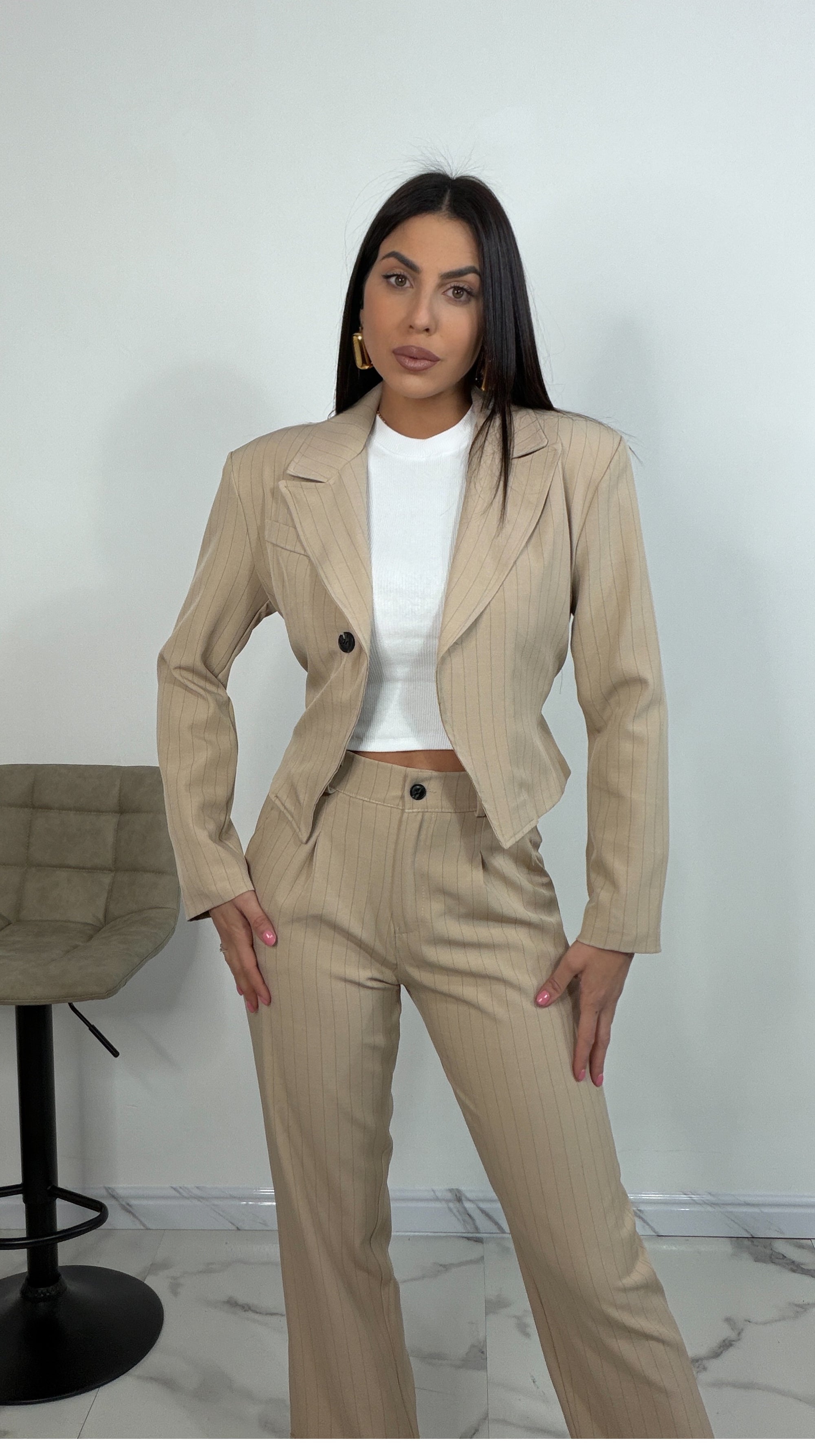 Tailleur gessato - Crop
