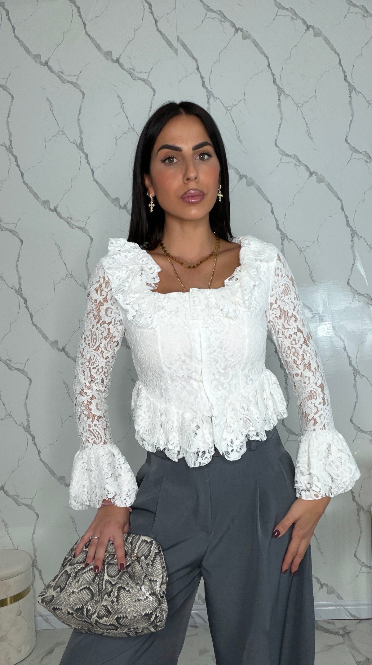 Blusa Pizzo con clip - 81283