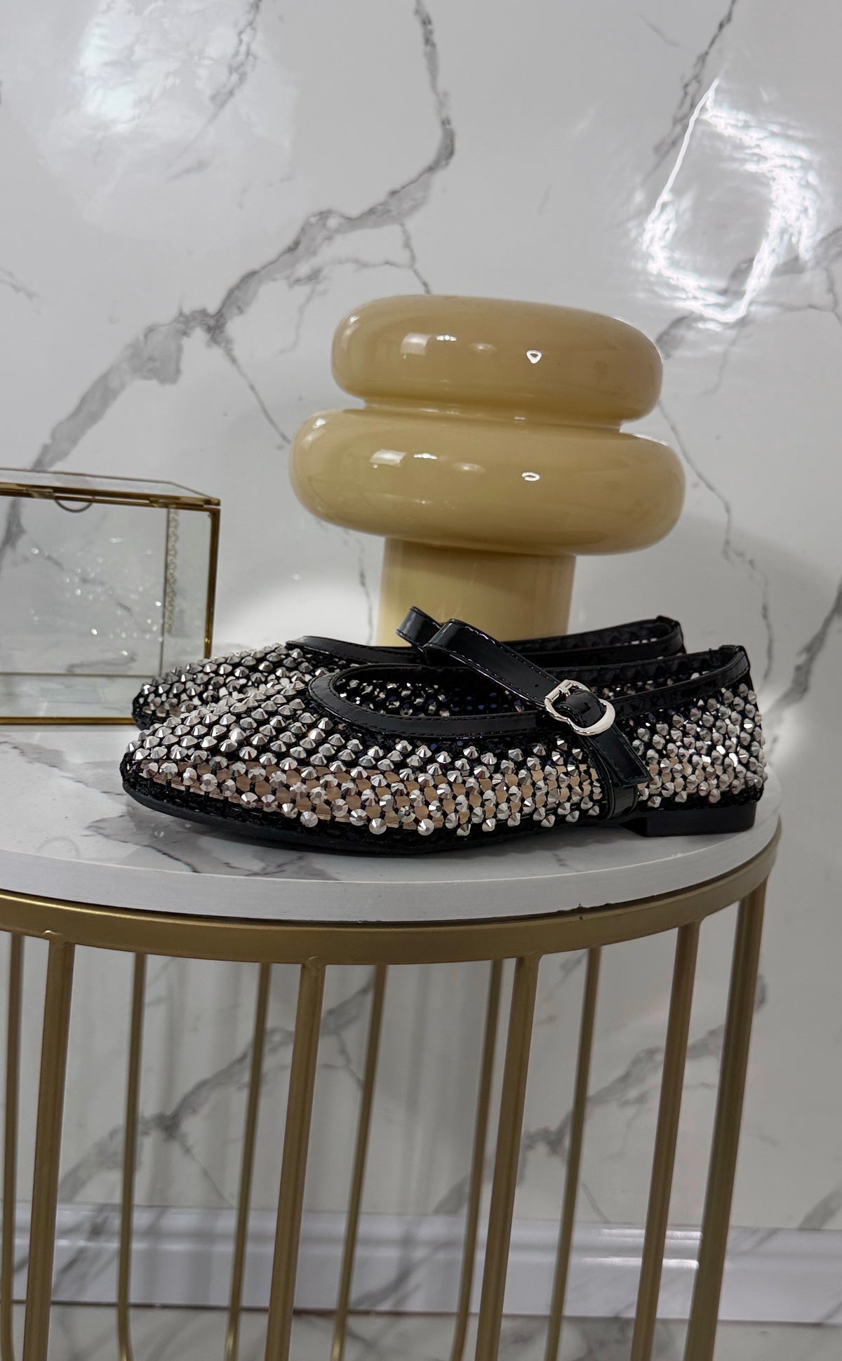 Ballerine in rete con brillantini