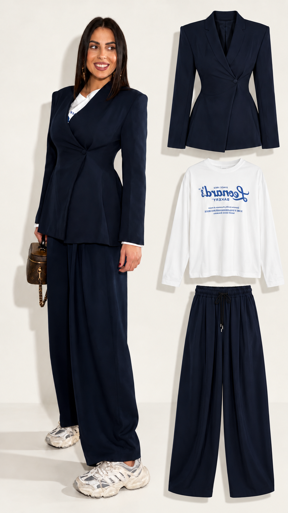 Pantaloni Comfy Blu 16085