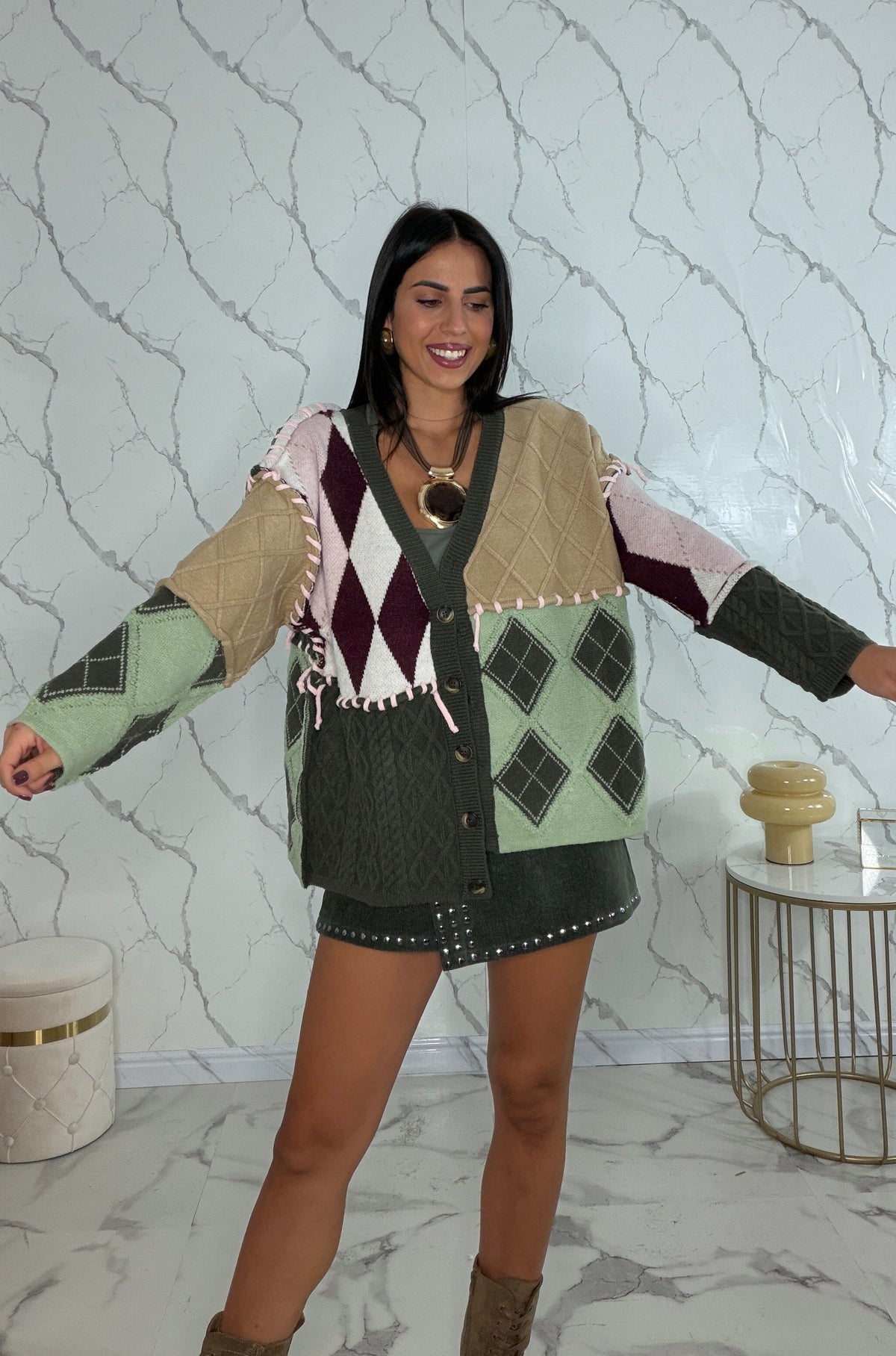 Cardigan patchwork -  7317