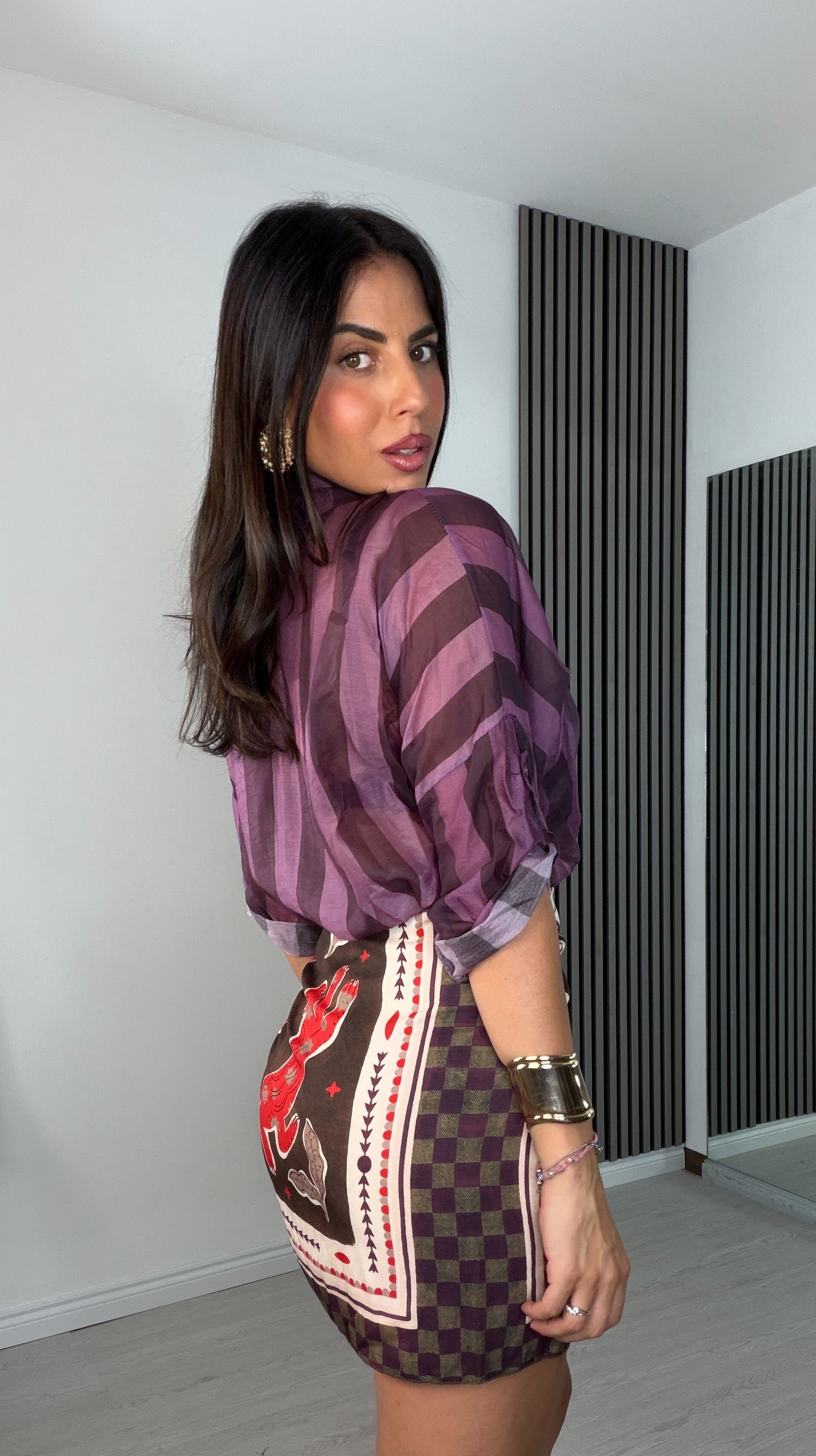 Camicia righe Firenze 728712 - VIOLA